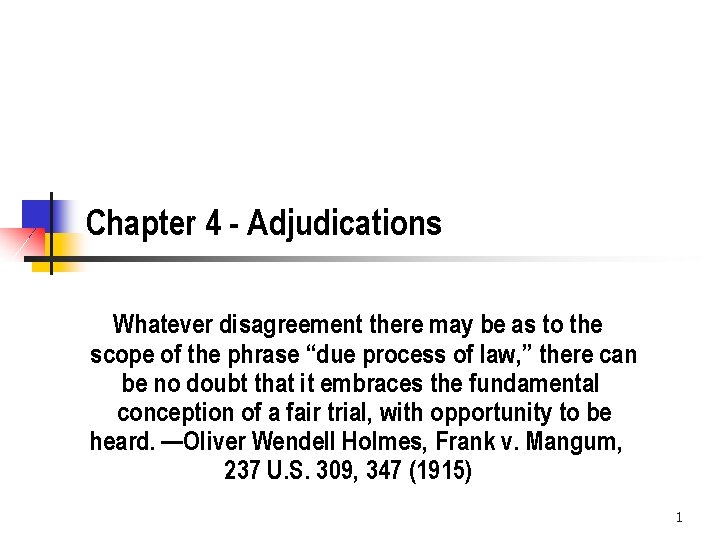 Chapter 4 - Adjudications Whatever disagreement there may be as to the scope of