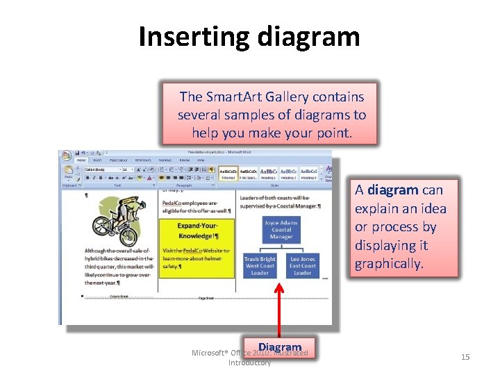 Inserting diagram The Smart. Art Gallery contains several samples of diagrams to help you