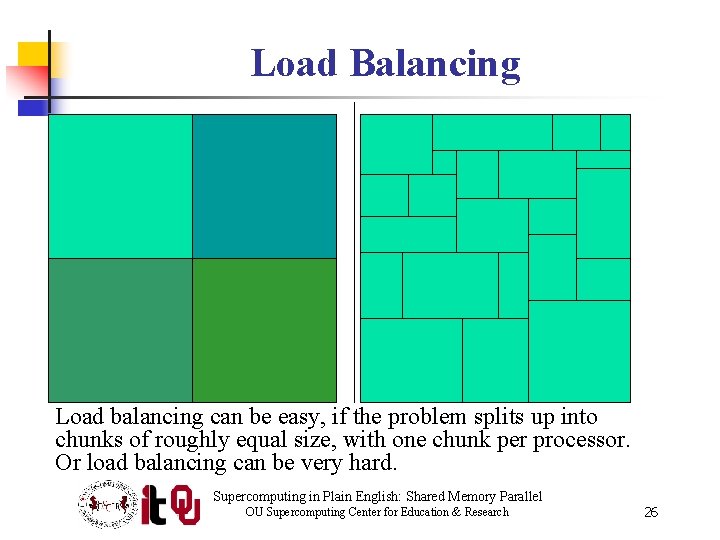 Load Balancing Load balancing can be easy, if the problem splits up into chunks