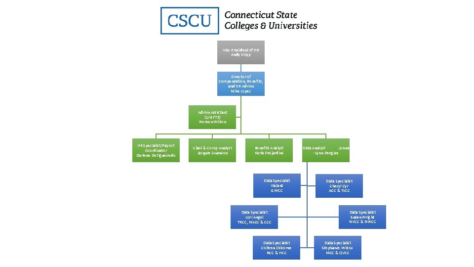 Vice President of HR Andy Kripp Director of Compensation, Benefits, and HR Admin Mike