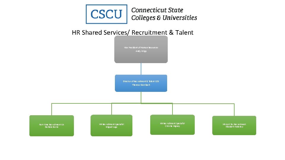 HR Shared Services/ Recruitment & Talent Vice President of Human Resources Andy Kripp Director