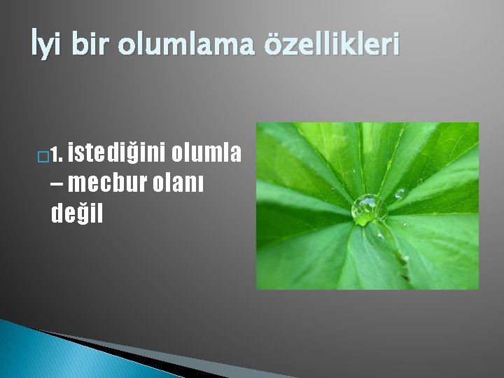 İyi bir olumlama özellikleri. istediğini olumla – mecbur olanı değil � 1 