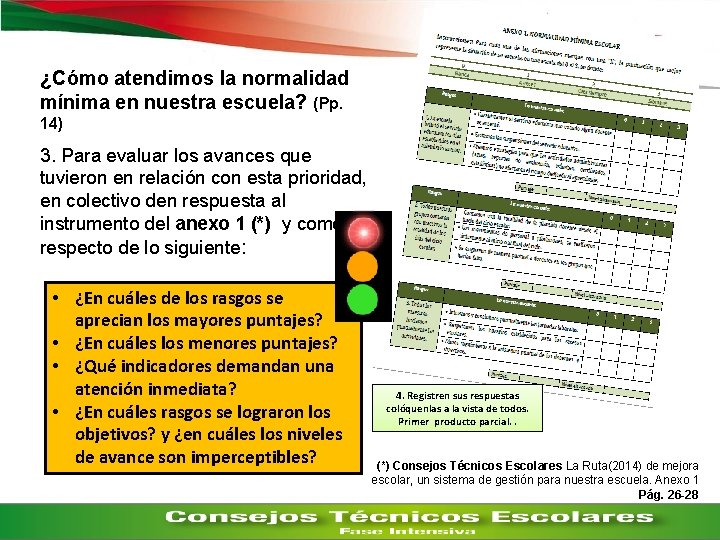 ¿Cómo atendimos la normalidad mínima en nuestra escuela? (Pp. 14) 3. Para evaluar los