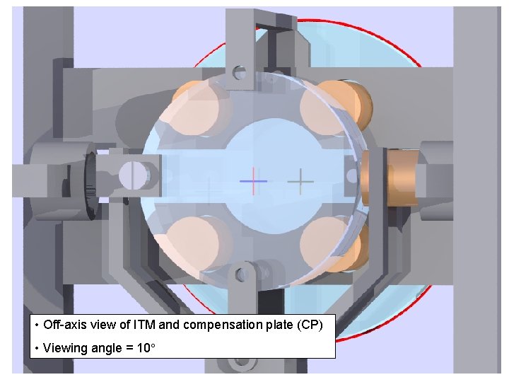  • Off-axis view of ITM and compensation plate (CP) • Viewing angle =