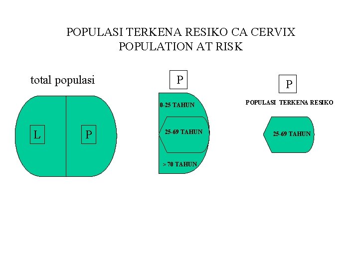 POPULASI TERKENA RESIKO CA CERVIX POPULATION AT RISK total populasi P 0 -25 TAHUN