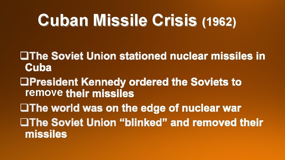 Cuban Missile Crisis (1962) remove 