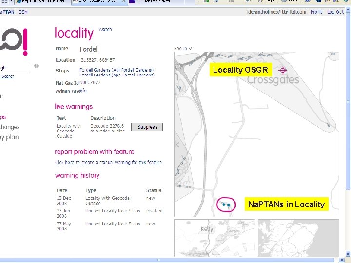 Locality OSGR Na. PTANs in Locality 