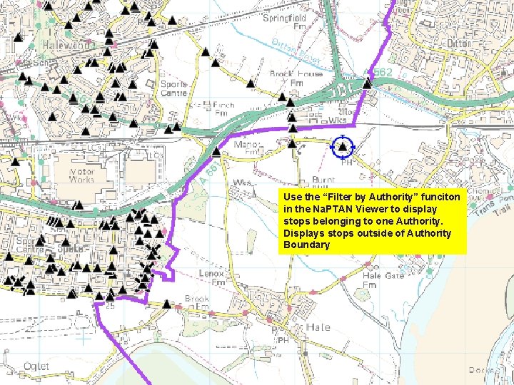 Use the “Filter by Authority” funciton in the Na. PTAN Viewer to display stops