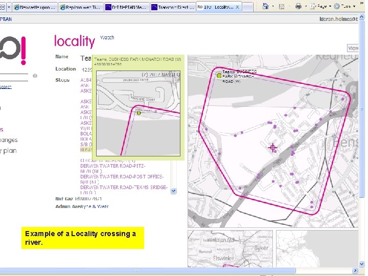 Example of a Locality crossing a river. 