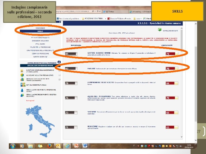 Indagine campionaria sulle professioni – seconda edizione, 2012 SKILLS 27 
