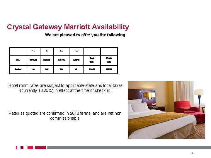 Crystal Gateway Marriott Availability We are pleased to offer you the following Fri Sat