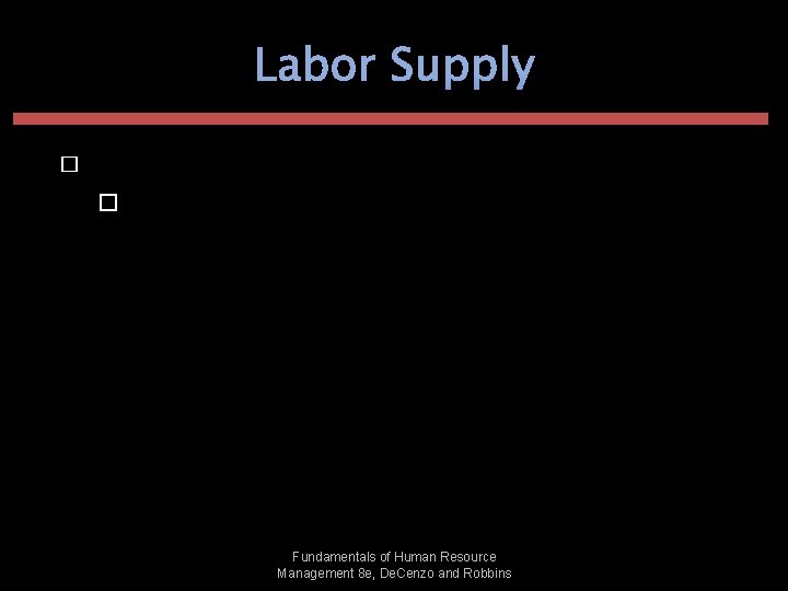 Labor Supply � Do We Have a Shortage of Skilled Labor? � The combination