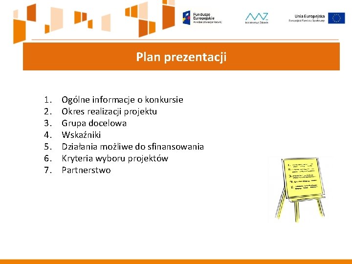 Plan prezentacji 1. 2. 3. 4. 5. 6. 7. Ogólne informacje o konkursie Okres