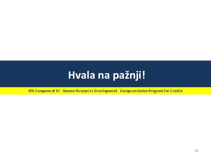 Hvala na pažnji! IPA Component IV - Human Resources Development - European Union Program