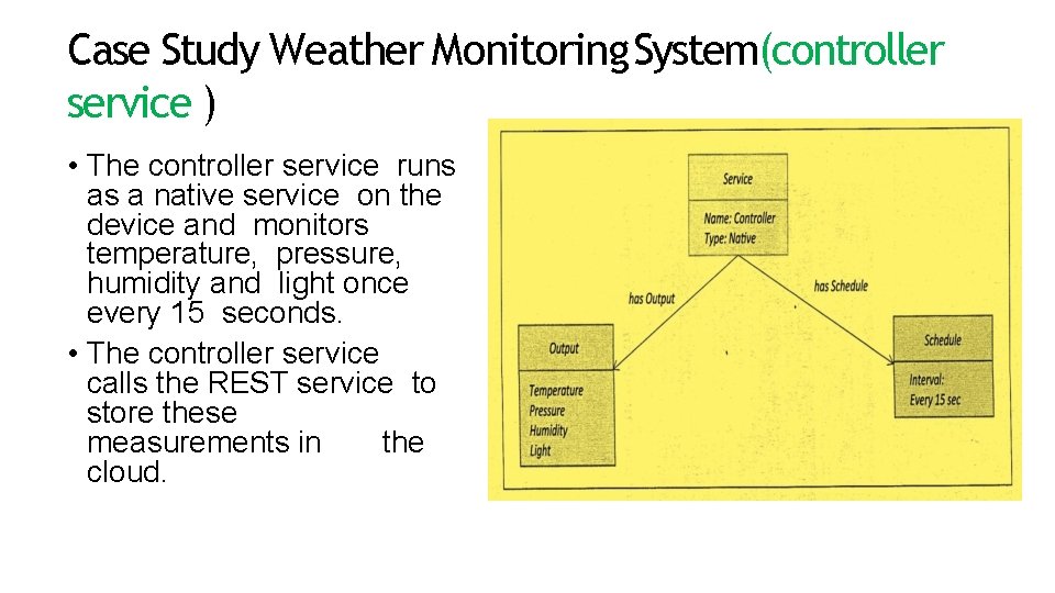 Case Study Weather Monitoring System(controller service ) • The controller service runs as a