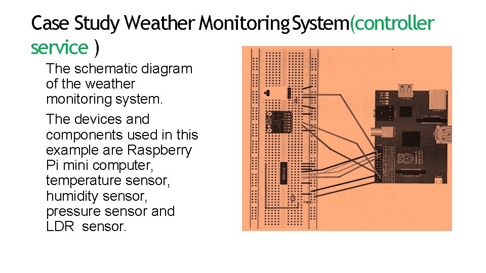 Case Study Weather Monitoring System(controller service ) The schematic diagram of the weather monitoring