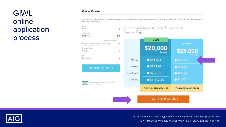 GIWL online application process *Not an actual case and is a hypothetical representation for