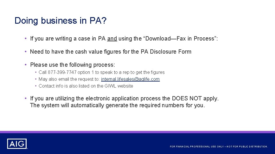 Doing business in PA? • If you are writing a case in PA and