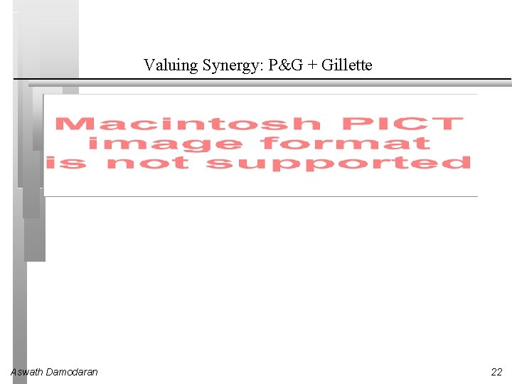 Valuing Synergy: P&G + Gillette Aswath Damodaran 22 