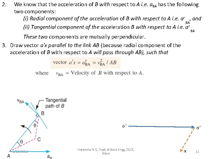 2. We know that the acceleration of B with respect to A i. e.