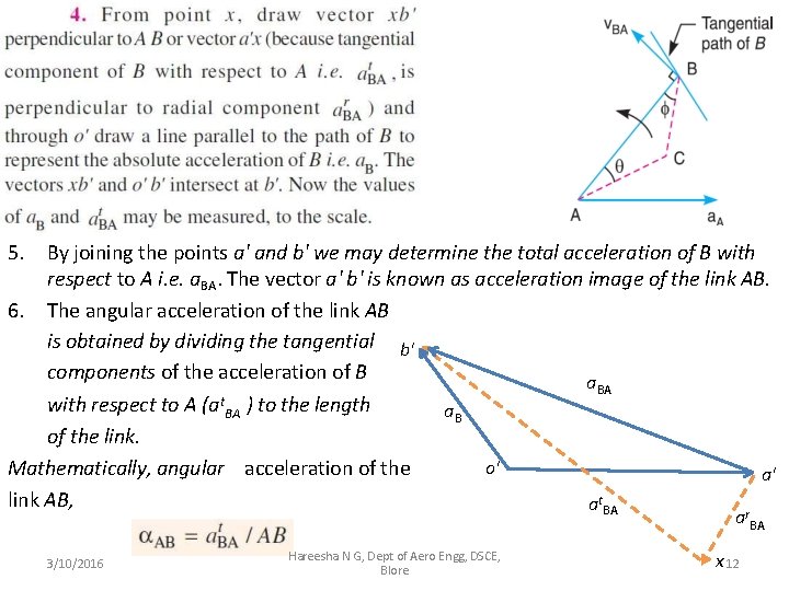 5. By joining the points a' and b' we may determine the total acceleration