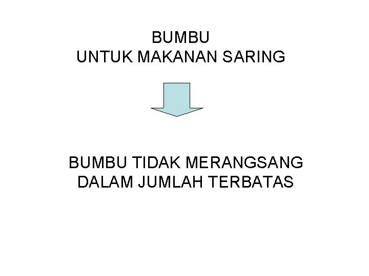 BUMBU UNTUK MAKANAN SARING BUMBU TIDAK MERANGSANG DALAM JUMLAH TERBATAS 