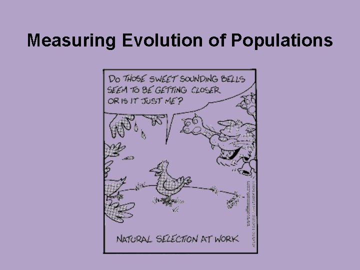 Measuring Evolution of Populations 