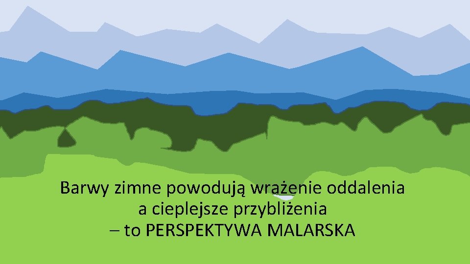 Barwy zimne powodują wrażenie oddalenia a cieplejsze przybliżenia – to PERSPEKTYWA MALARSKA 