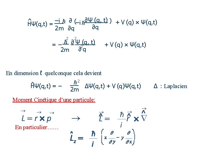 ^ HΨ(q, t) = −i ħ ∂ (−i ħ∂Ψ (q, t) ) + V