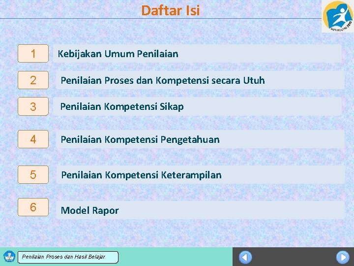 Daftar Isi 1 Kebijakan Umum Penilaian 2 Penilaian Proses dan Kompetensi secara Utuh 3