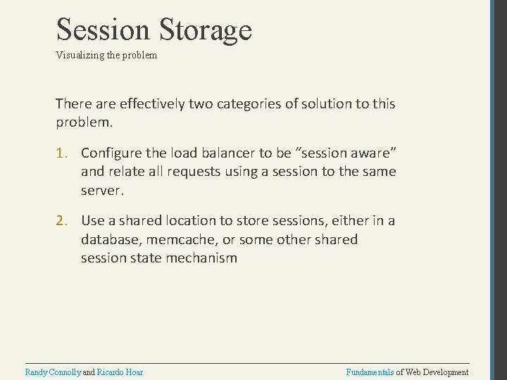 Session Storage Visualizing the problem There are effectively two categories of solution to this