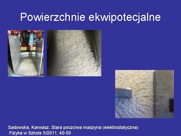 Powierzchnie ekwipotecjalne Sadowska, Karwasz, Stara poczciwa maszyna (elektrostatyczna) Fizyka w Szkole 5/2011, 40 -50