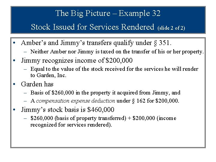 The Big Picture – Example 32 Stock Issued for Services Rendered (slide 2 of