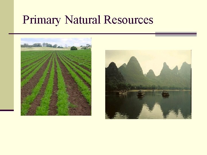Primary Natural Resources 