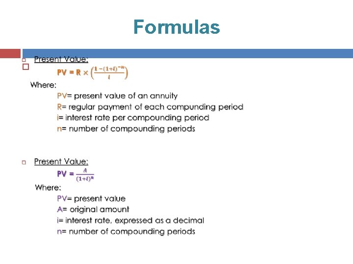 Formulas 