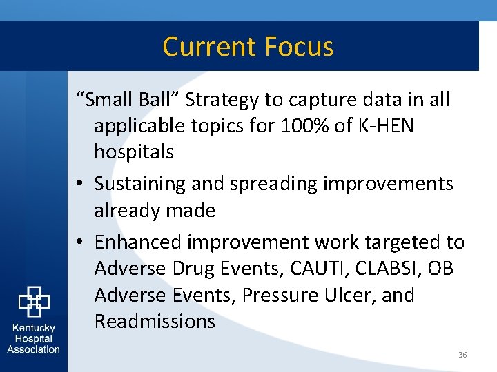 Current Focus “Small Ball” Strategy to capture data in all applicable topics for 100%