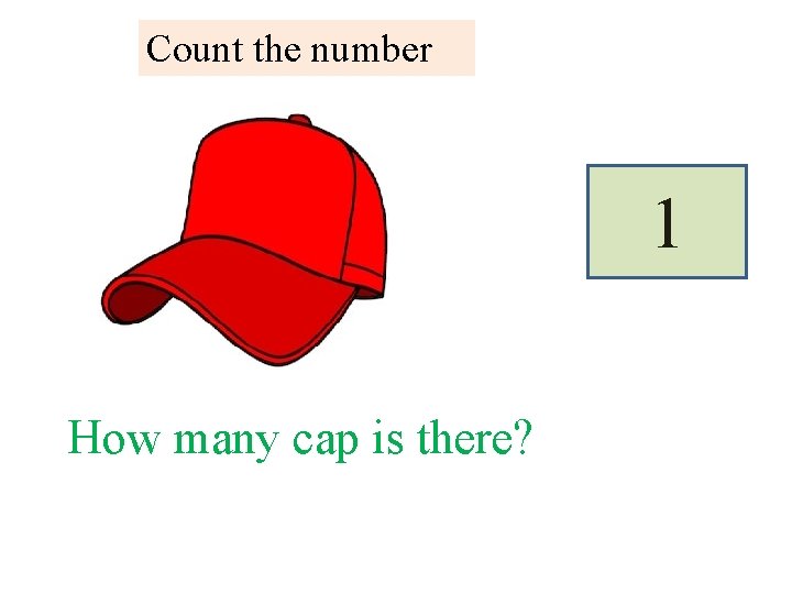 Count the number 1 How many cap is there? 