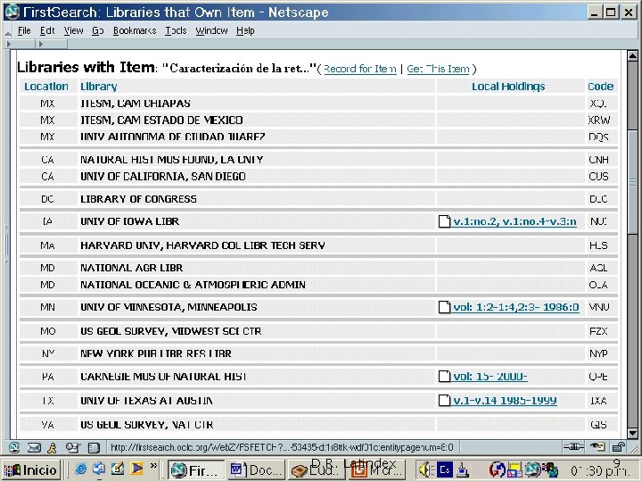 D. R. Latindex 9 