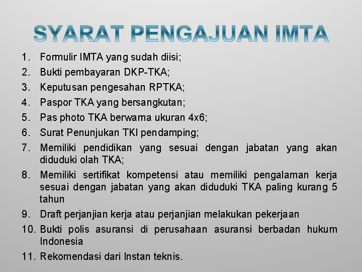 1. 2. 3. 4. 5. 6. 7. 8. 9. 10. 11. Formulir IMTA yang