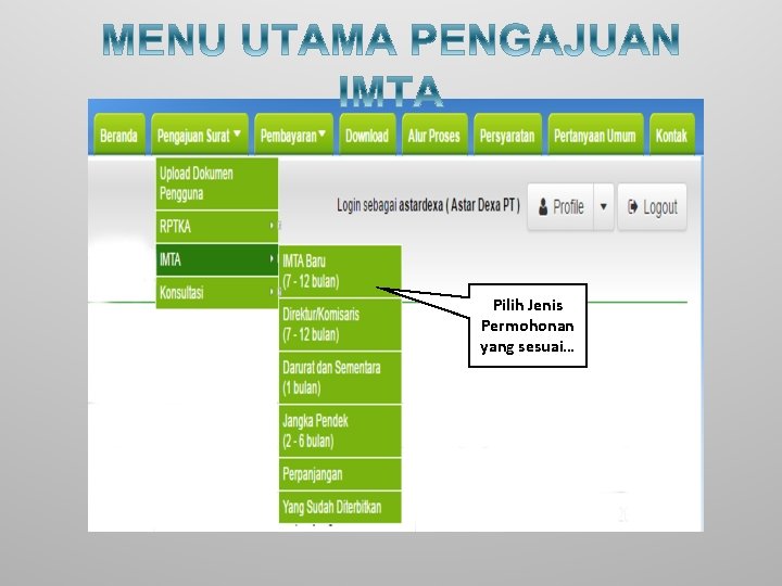 Pilih Jenis Permohonan yang sesuai… 