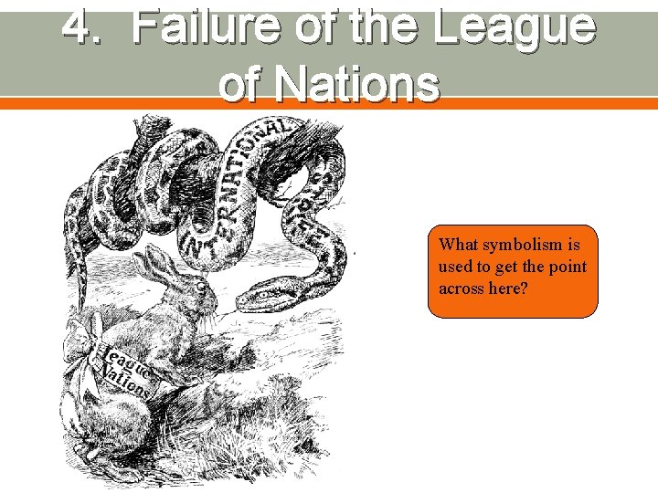 4. Failure of the League of Nations What symbolism is used to get the