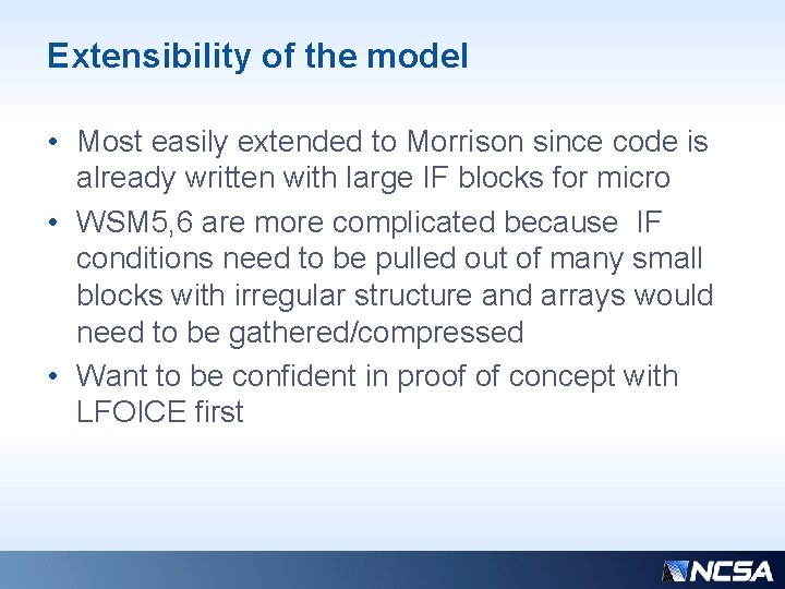 Extensibility of the model • Most easily extended to Morrison since code is already Extensibility of the model • Most easily extended to Morrison since code is already