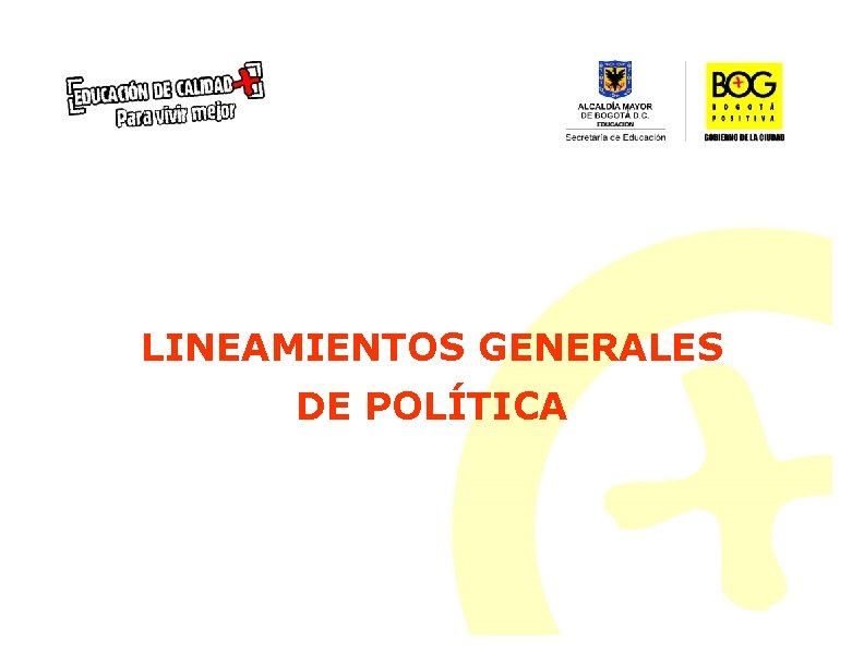 LINEAMIENTOS GENERALES DE POLÍTICA 