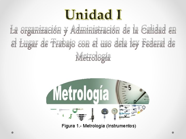 Unidad I La organización y Administración de la Calidad en el Lugar de Trabajo