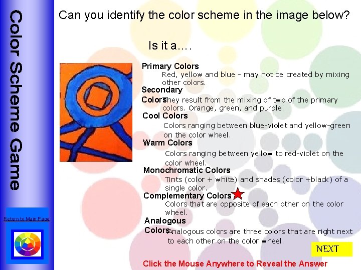 Can you identify the color scheme in the image below? Is it a…. Primary