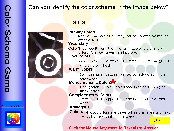 Can you identify the color scheme in the image below? Is it a…. Primary