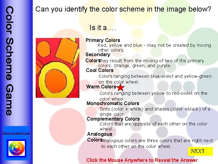 Can you identify the color scheme in the image below? Is it a…. Primary