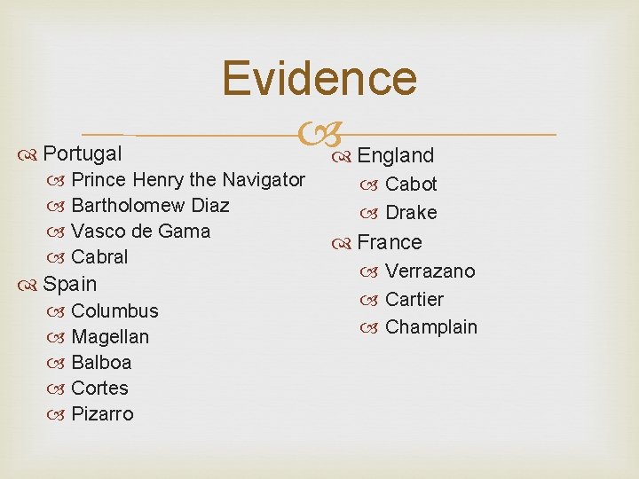  Portugal Evidence England Prince Henry the Navigator Bartholomew Diaz Vasco de Gama Cabral