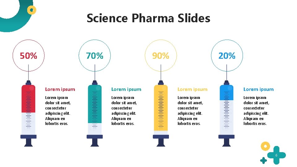 Science Pharma Slides 50% 70% 90% 20% Lorem ipsum Lorem ipsum dolor sit amet,