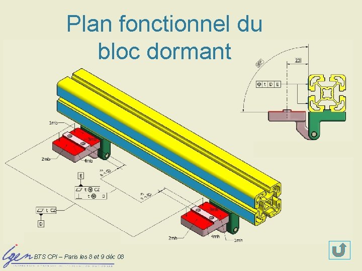 Plan fonctionnel du bloc dormant BTS CPI – Paris les 8 et 9 déc